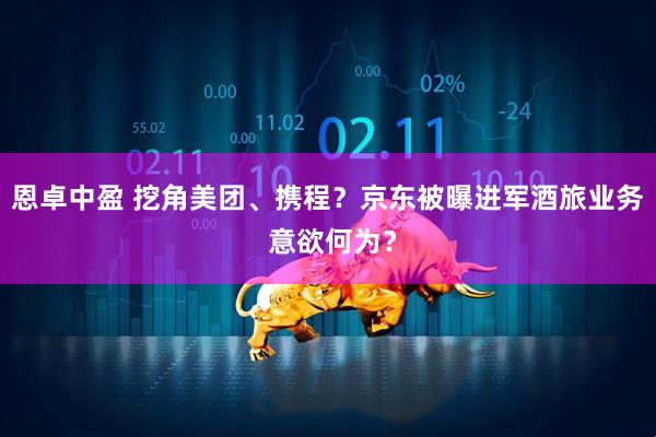 恩卓中盈 挖角美团、携程？京东被曝进军酒旅业务 意欲何为？