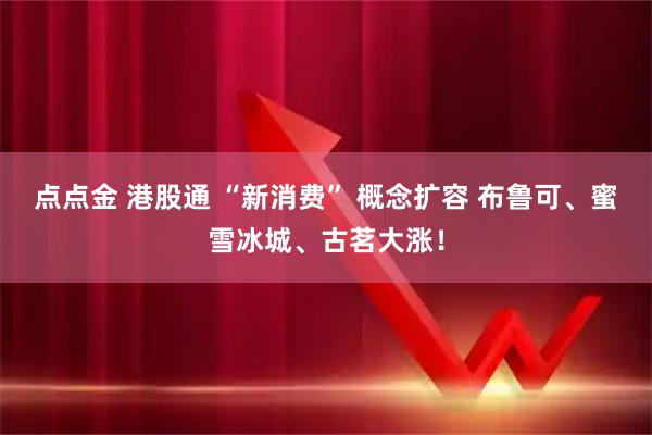 点点金 港股通 “新消费” 概念扩容 布鲁可、蜜雪冰城、古茗大涨！