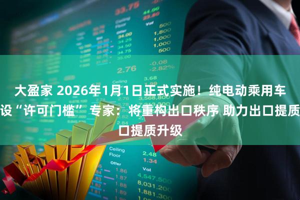 大盈家 2026年1月1日正式实施!纯电动乘用车出口设“许可门槛” 专家:将重构出口秩序 助力出口提质升级